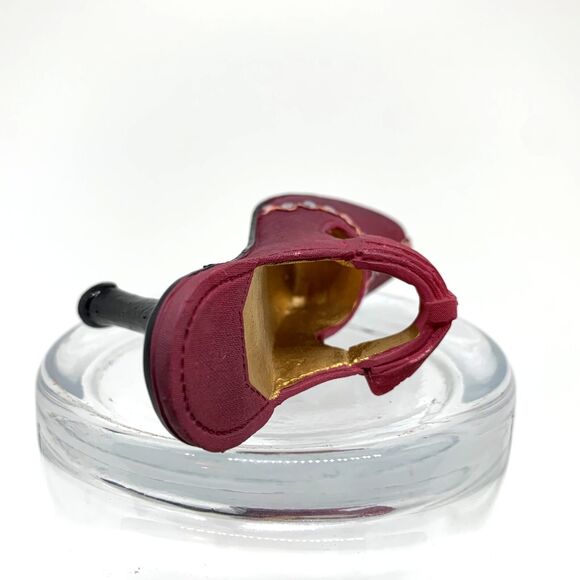 Collectible Miniature Shoe Decoration Burgundy and Metallic - Picture 7 of 10